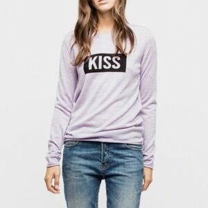 Zadig & Voltaire Lavender Crewneck Sweater with KISS Logo